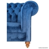 Picture of Solid Wood Living Room Blue Velvet Sofa