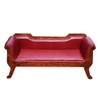 Picture of Solid Carved Wood 3 Seater Leather Sofa Loveseat Bench