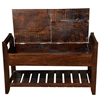 Picture of Solid Wood Cushioned Storage Bench w Bottom Rack
