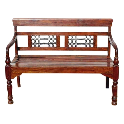 Picture of Solid Wood Iron Hand Crafted Indoor Outdoor Sofa Bench
