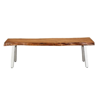Picture of Solid Wood Bench with Iron Legs