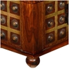 Picture of Solid Wood & Brass Everett Upholstered Bedroom Storage Trunk