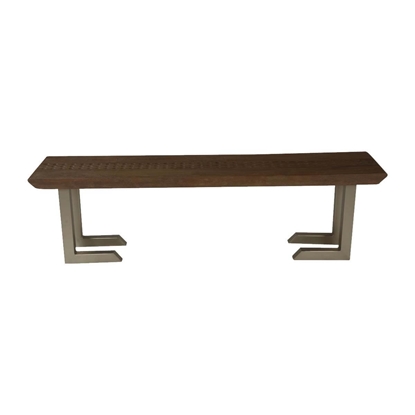 Picture of Solid Wood Iron L-Leg Bench