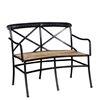 Picture of Solid Wood Iron Handcrafted Backrest Industrial Bench