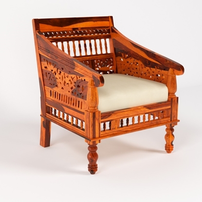 Picture of Rinika 1 Seater Sofa In Honey Oak Finish