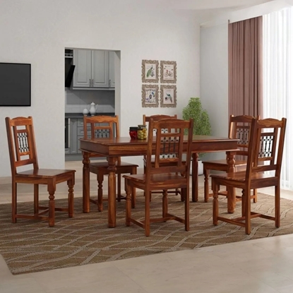 Picture of Dyson Rosewood 6 Seater Dining Table With Set Of 6 Chairs In Teak Finish