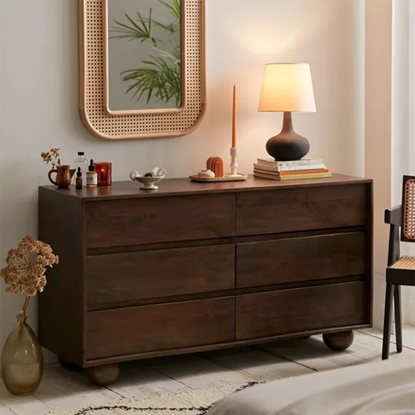 Picture of Mahe Solid Wood Chest Of 6 Drawers In Matte Finish